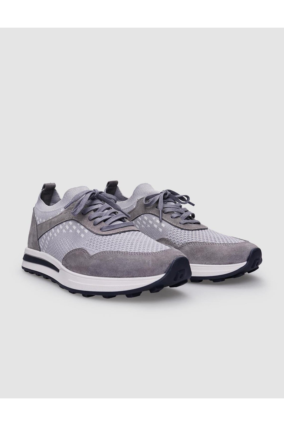 Cabani Shoes Chaussures de sport pour hommes en tricot gris avec lacets - Gris