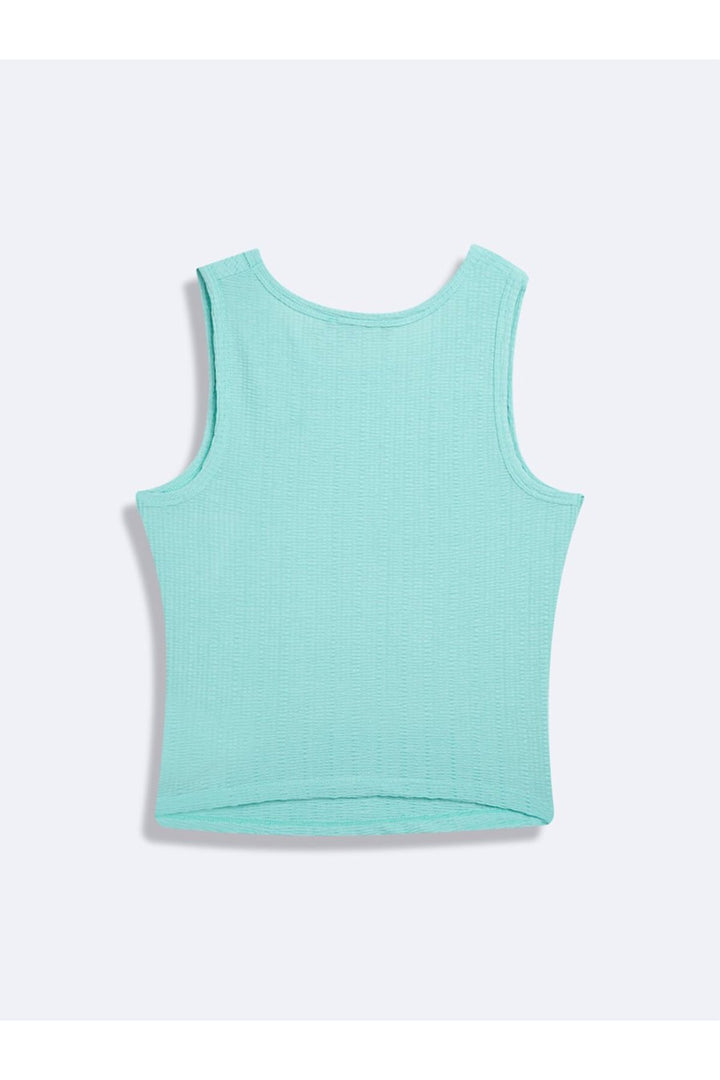 LTB Singlet bleu basique sans manches à col zéro