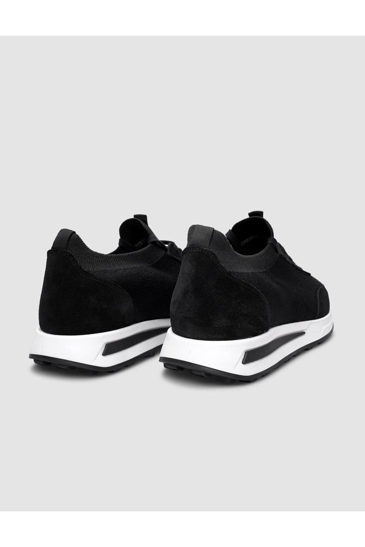 Cabani Shoes Baskets pour hommes en tricot noir avec lacets - Noir