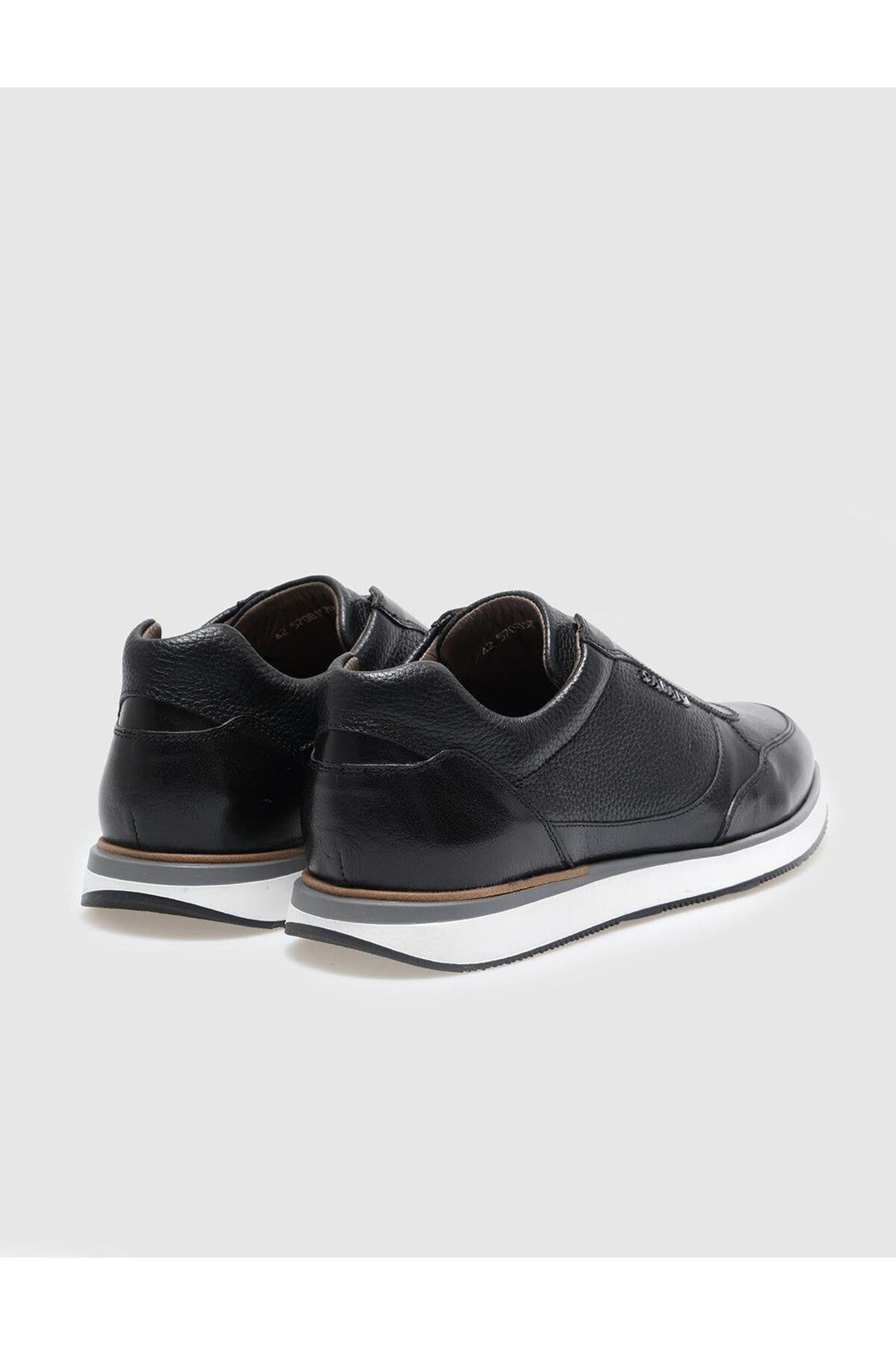 Cabani Shoes Chaussures de sport pour hommes en cuir véritable noir - Noir