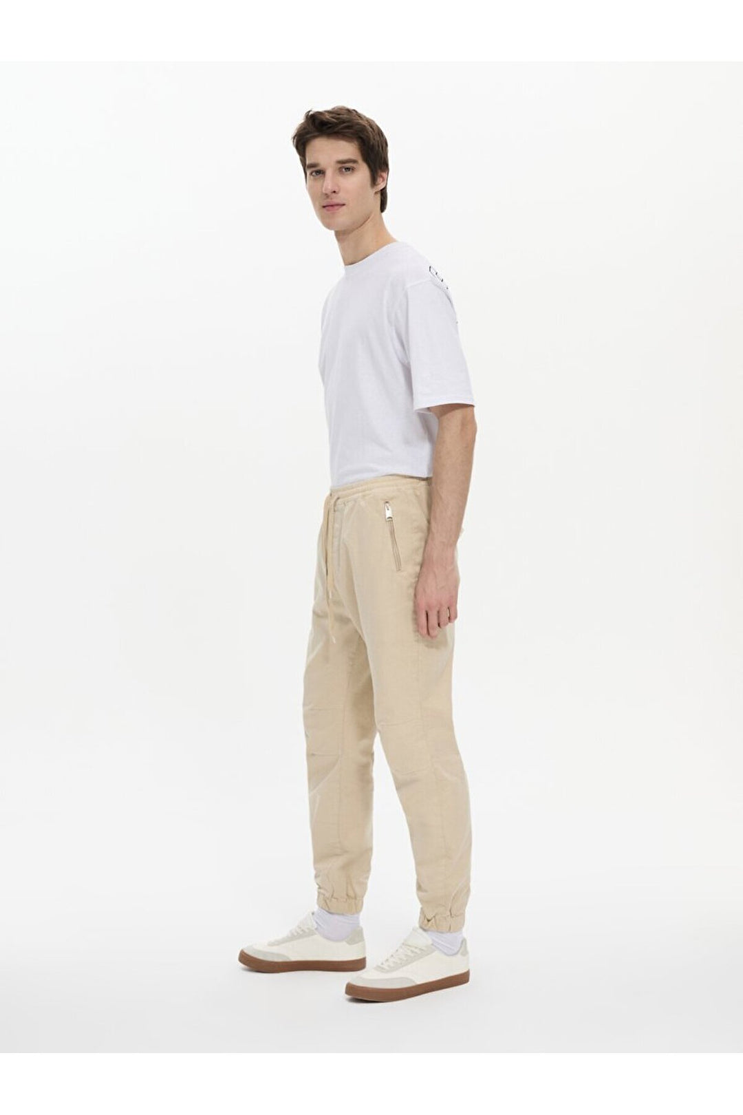 LTB Pantalon ajusté taille jogger beige
