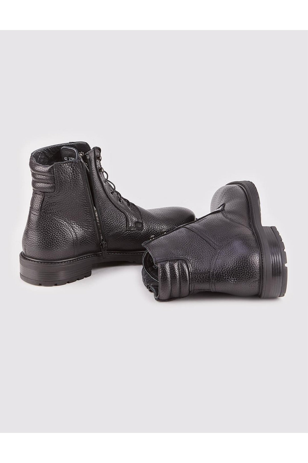 Cabani Shoes Bottines quotidiennes en cuir véritable pour homme, noires, à lacets. - Multicolore