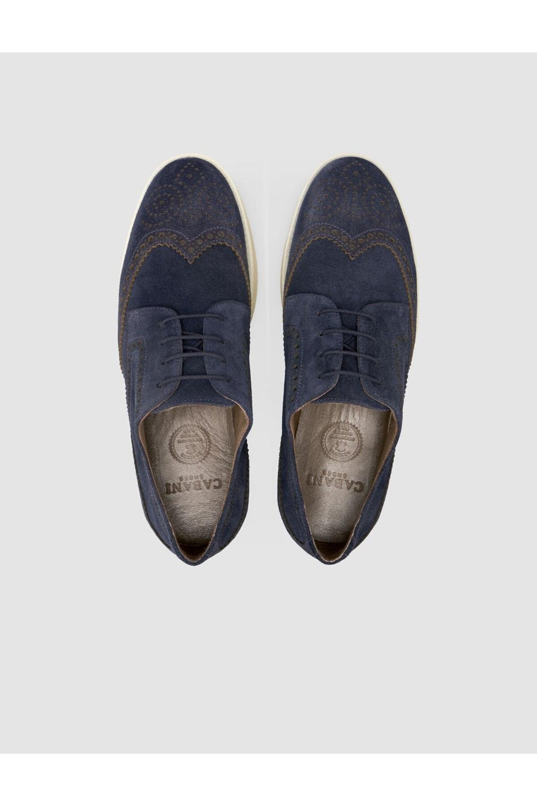 Cabani Shoes Chaussures de ville pour hommes en cuir suédé 100% véritable bleu marine - Bleu marine