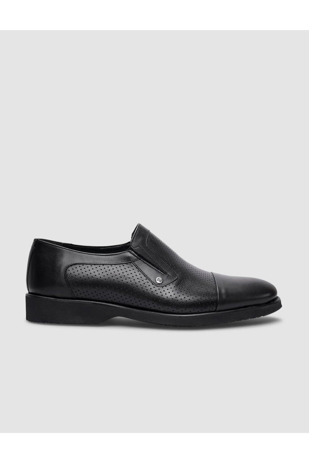 Cabani Shoes Chaussures classiques pour hommes en cuir véritable noir avec détails en laser à 100%. - Noir