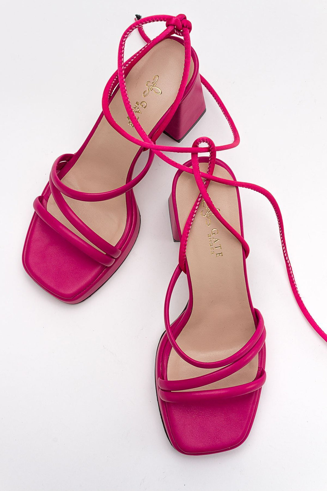 Wavelys Sandales à talons plateforme à lanières et à cordon pour femmes Carisa Platform Gate Shoes - Fuchsia