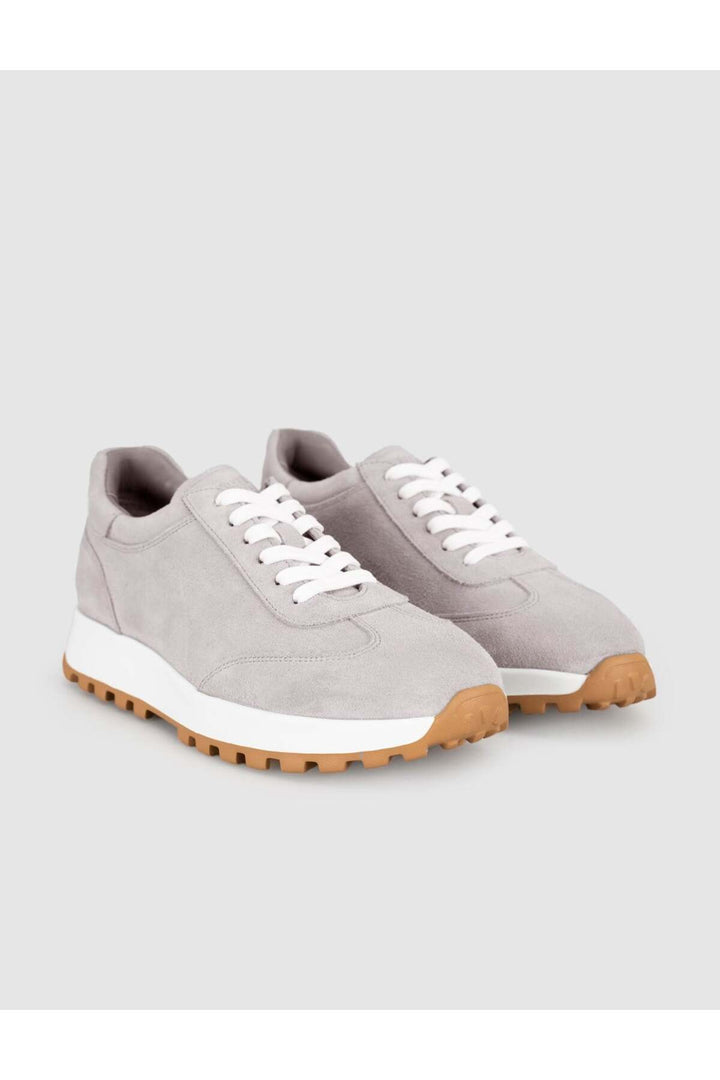 Cabani Shoes Baskets femme en cuir véritable suédé gris clair - Multicolore