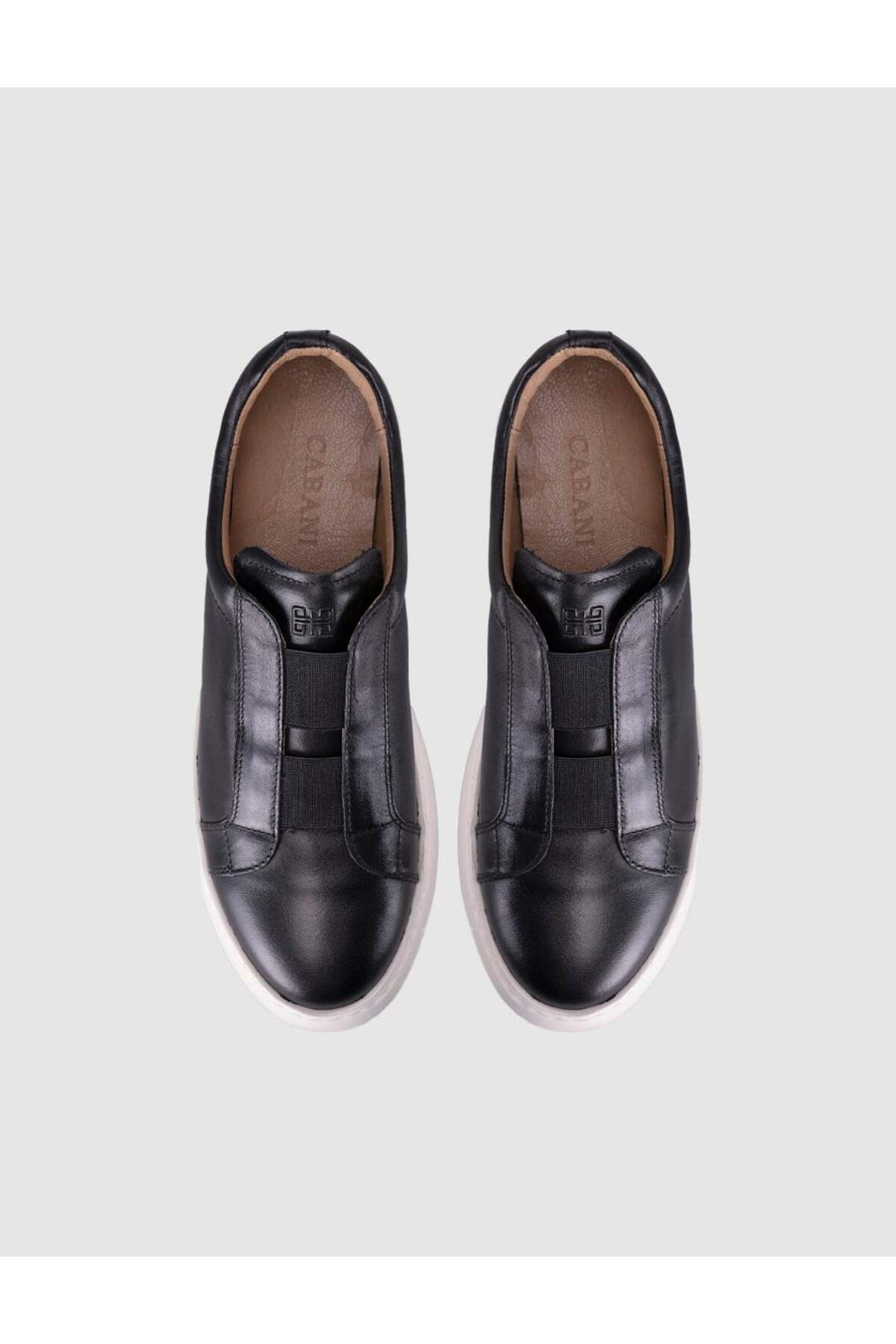Cabani Shoes Baskets femme en cuir véritable noir - Multicolore