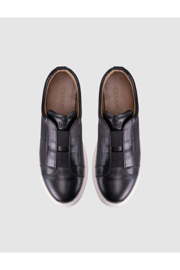 Cabani Shoes Baskets femme en cuir véritable noir - Multicolore