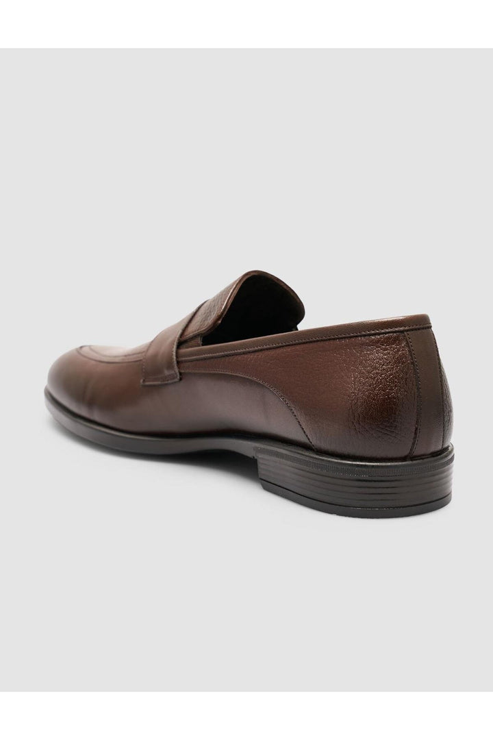 Cabani Shoes Chaussures Loafer pour hommes en cuir véritable 100% marron avec bandes. - Marron