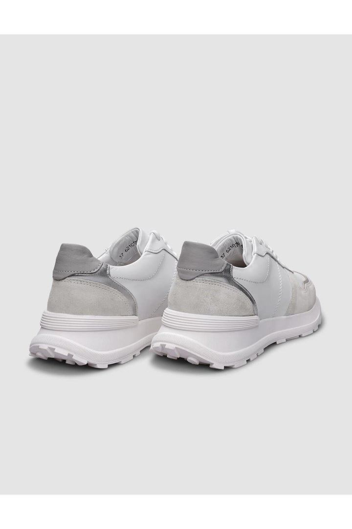 Cabani Shoes Baskets de sport pour femmes en cuir véritable 100 % blanc - Multicolore