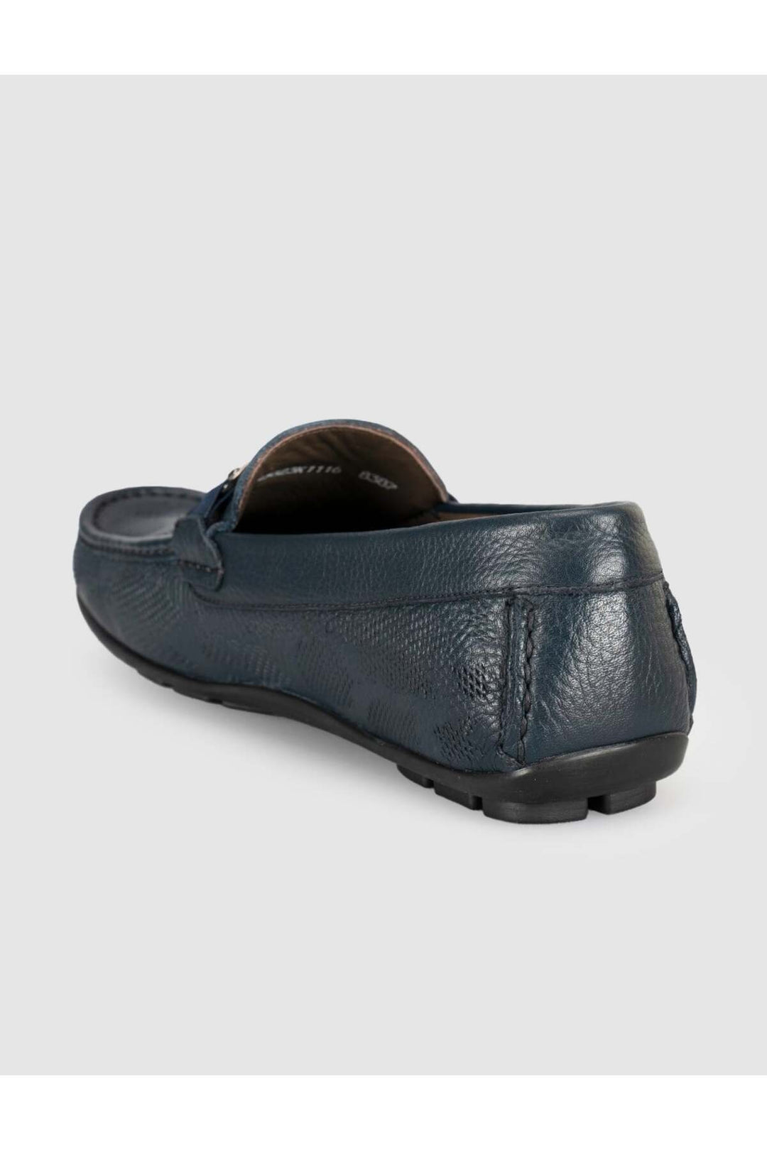 Cabani Shoes Mocassin conducteur pour homme en cuir bleu marine à motifs - Bleu marine