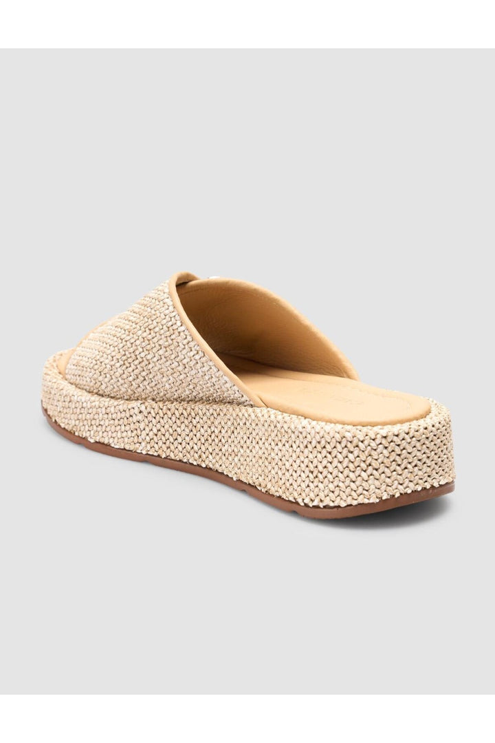 Cabani Shoes Sandales femmes beige avec détails en osier - Multicolore