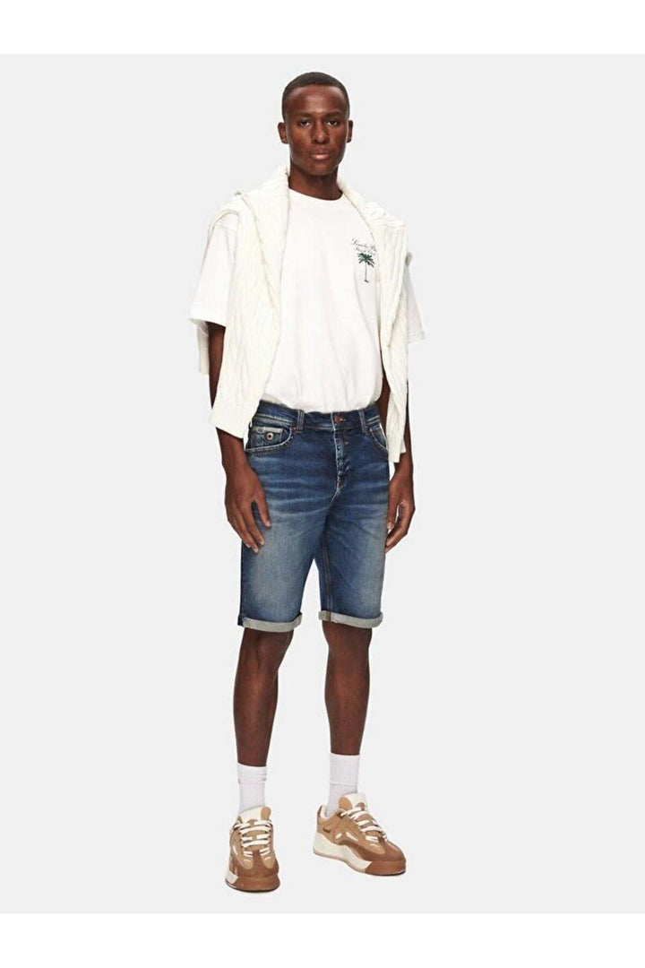 LTB LANCE TARION Short en Jean Homme 55626 - Foncé Bleu_55626