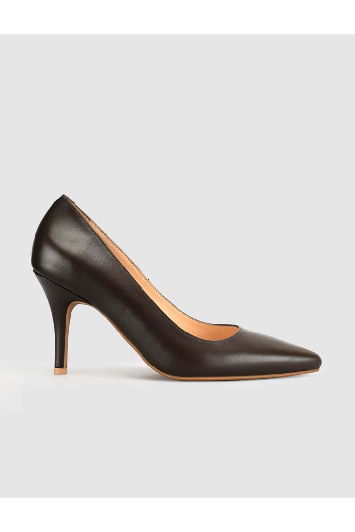 Cabani Shoes Chaussures à talons aiguilles classiques pour femmes en cuir véritable marron - Multicolore