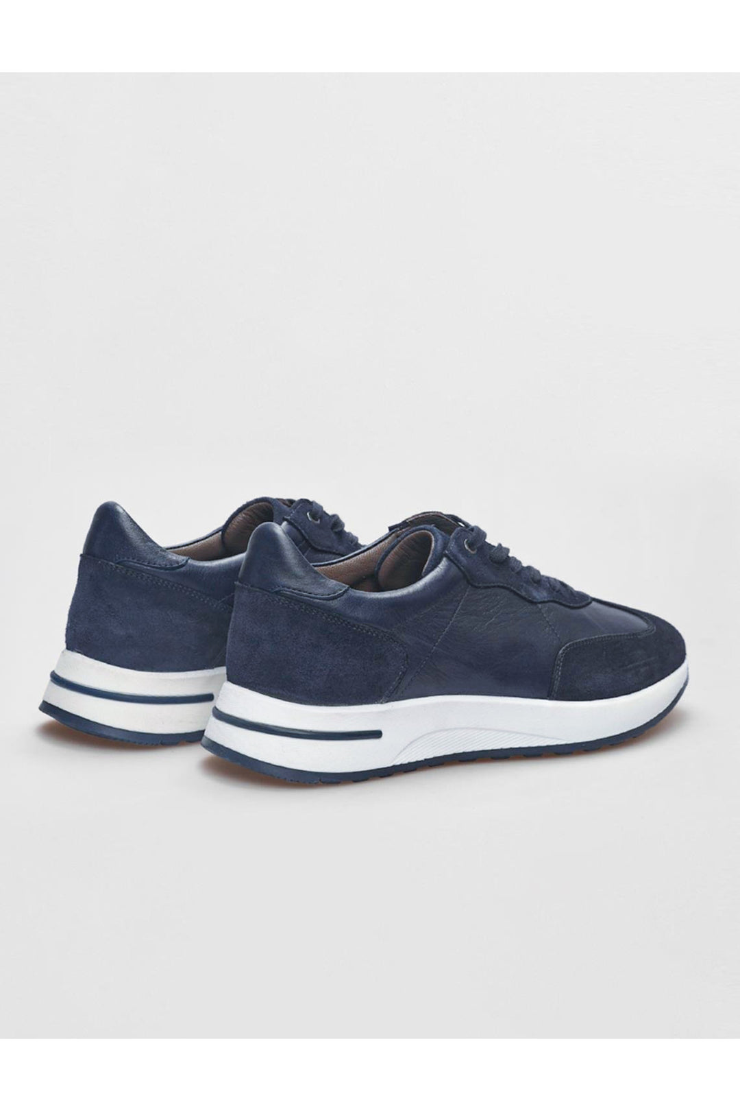 Cabani Shoes Chaussures de sport pour hommes en suède bleu marine à lacets en cuir véritable - Bleu marine