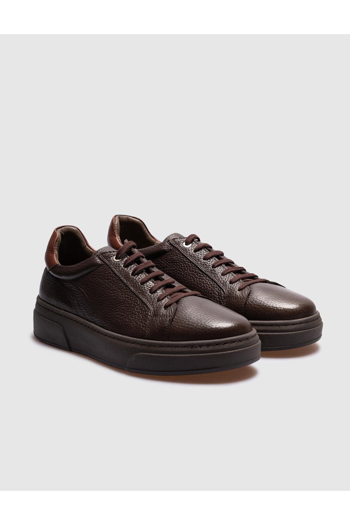 Cabani Shoes Chaussures de ville pour hommes en cuir véritable marron à lacets - Marron