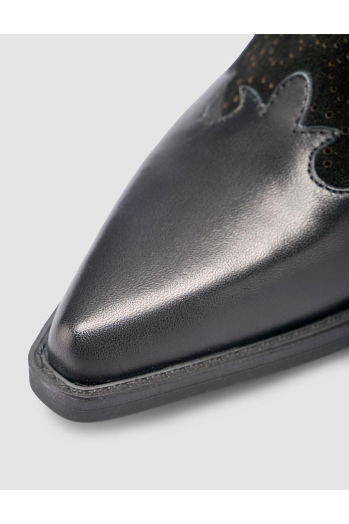 Cabani Shoes %100 Cuir véritable Sandales cowboy noires pour femmes - Multicolore