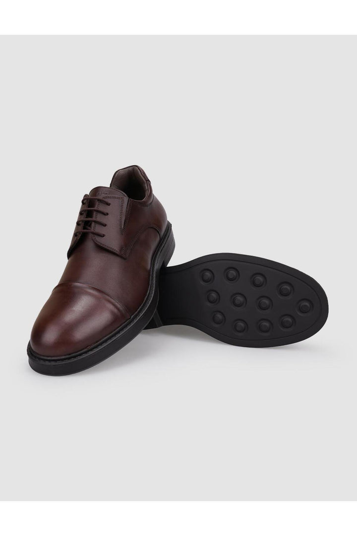 Cabani Shoes Chaussures de ville pour hommes en cuir véritable 100 % marron à lacets - Multicolore
