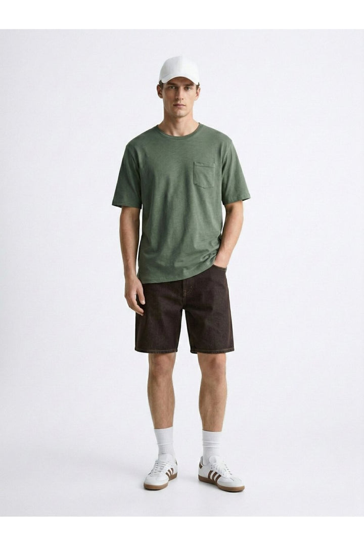 LTB T-shirt Vert Basique avec Flammes - Vert