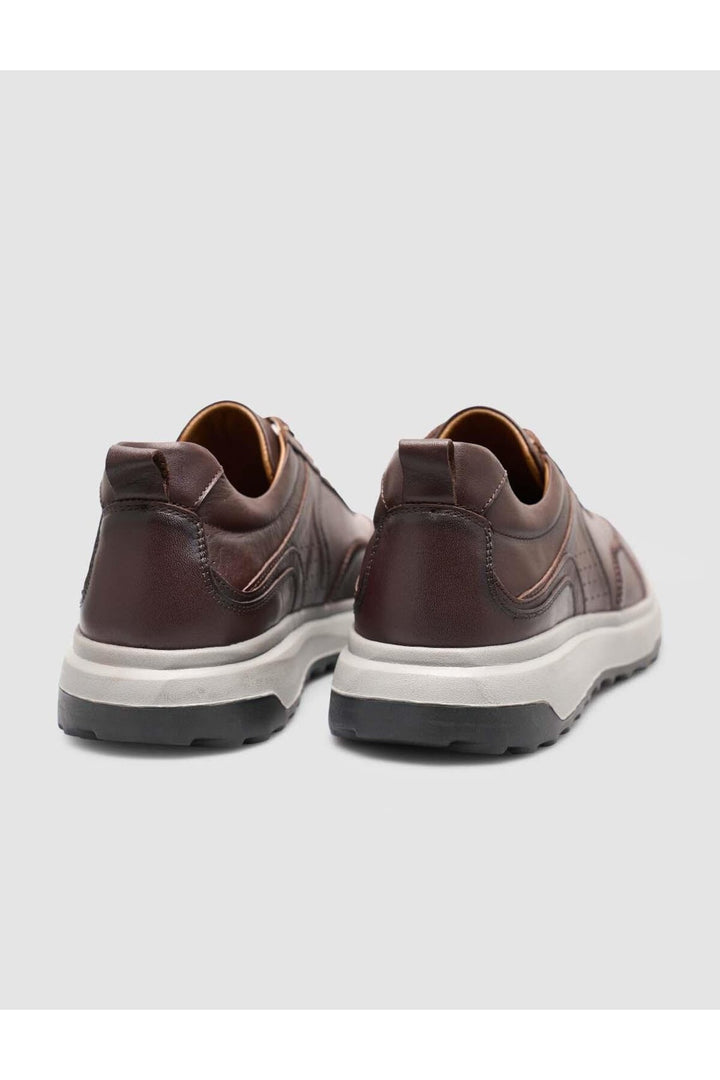 Cabani Shoes %100 Cuir véritable Baskets marron pour homme à lacets - Marron