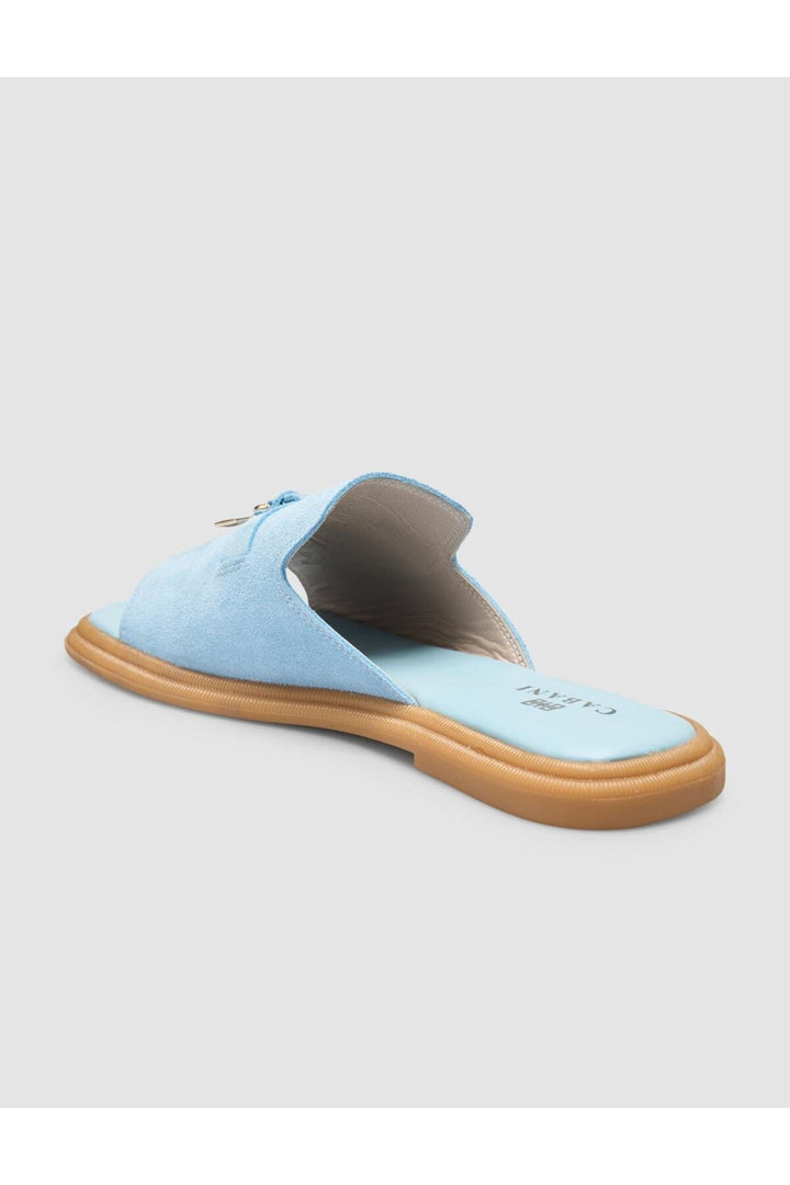 Cabani Shoes %100 Cuir Véritable Sandales Femme Bleu marine - Bleu marine