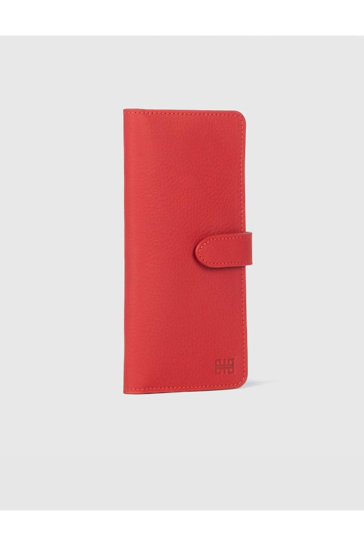 Cabani Shoes Portefeuille femme en cuir véritable rouge - Rouge