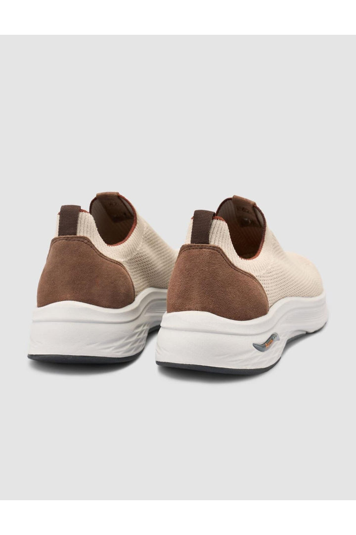 Cabani Shoes Baskets de sport pour hommes en tricot beige - Beige