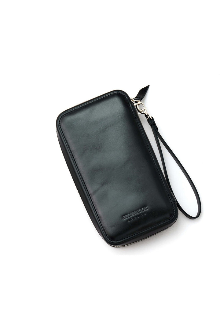 helmbrook Sac à main en cuir véritable Bracelet Poche avant RFID Protégé Carlye Noir
