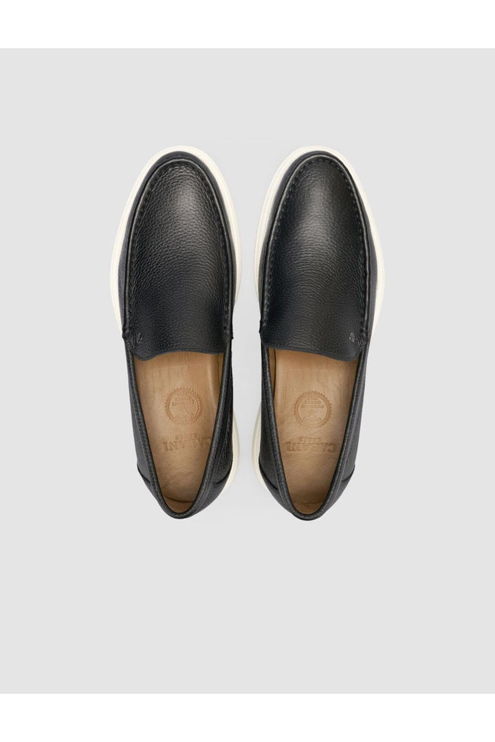 Cabani Shoes Chaussures décontractées pour hommes en cuir véritable noir à texture 100% - Multicolore