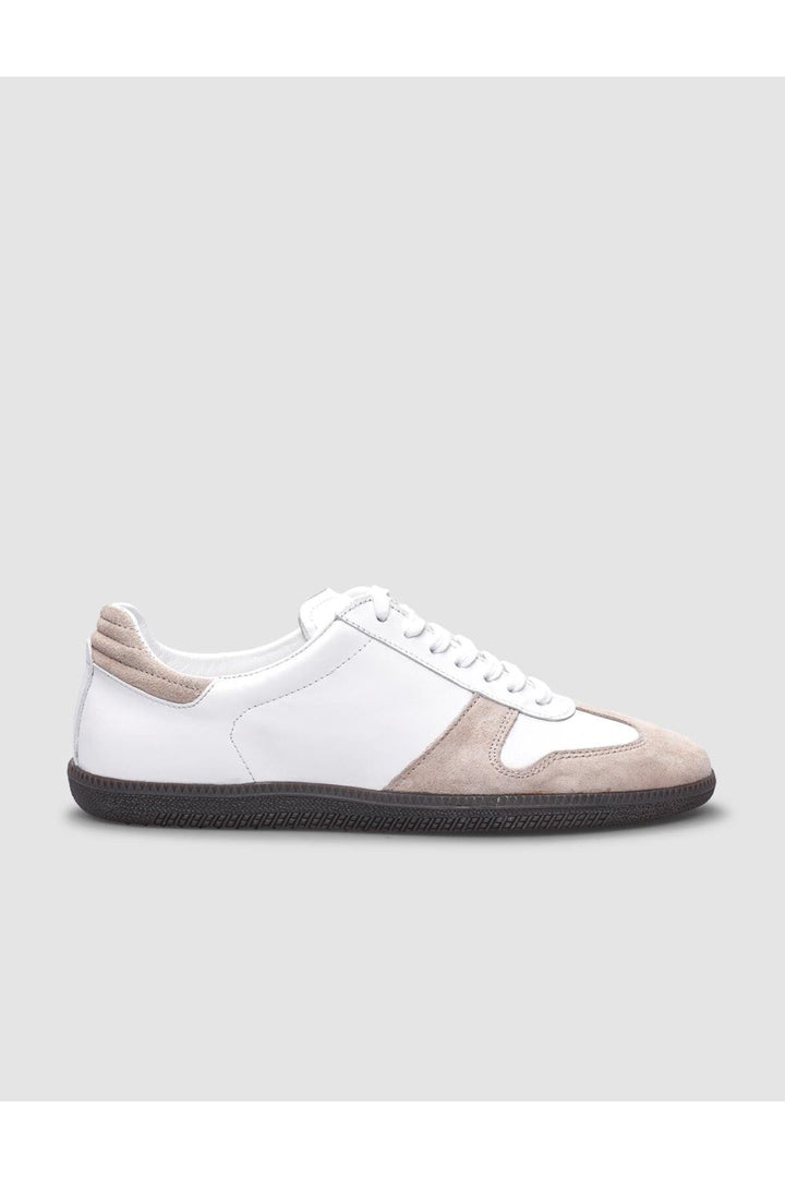 Cabani Shoes %100 Cuir véritable Baskets femme blanches-beiges à lacets - Blanc