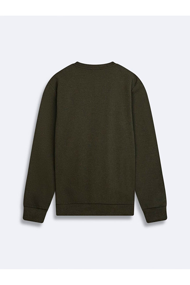 LTB Sweat-shirt vert à manches longues avec encolure en O