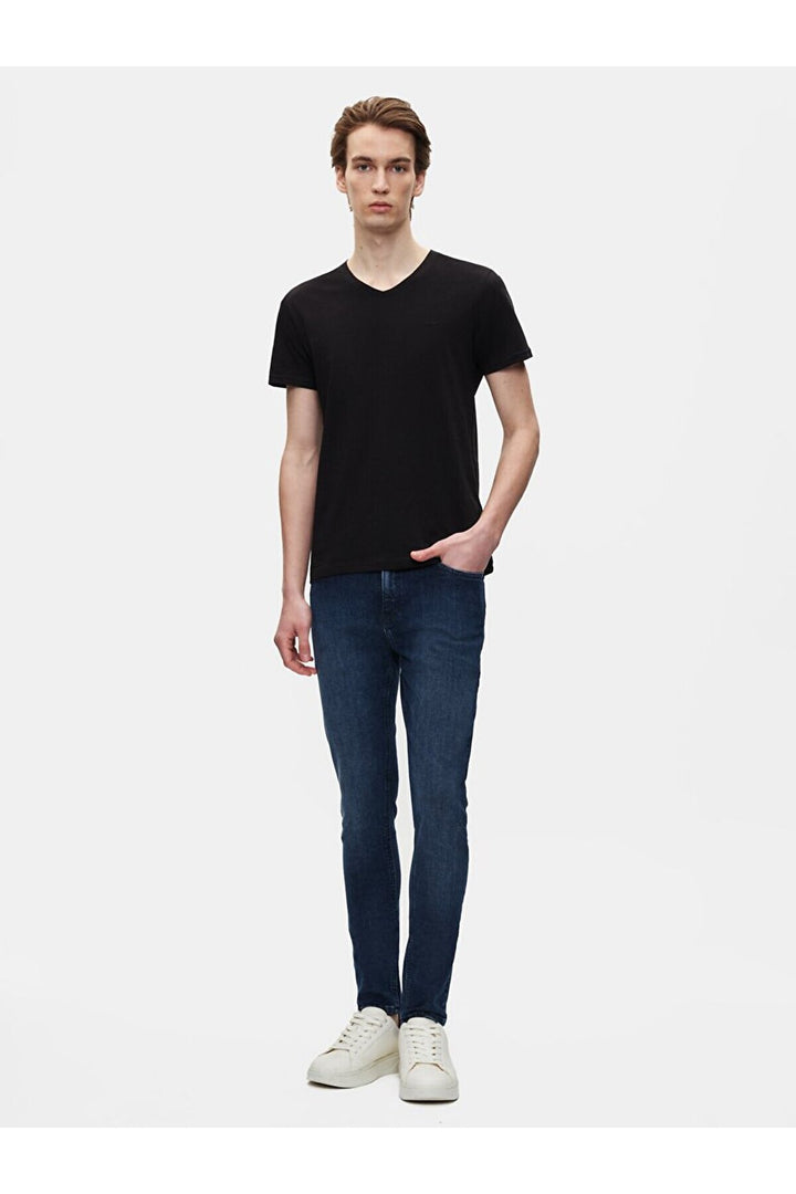 LTB T-shirt noir à manches courtes slim Pressure avec encolure en V