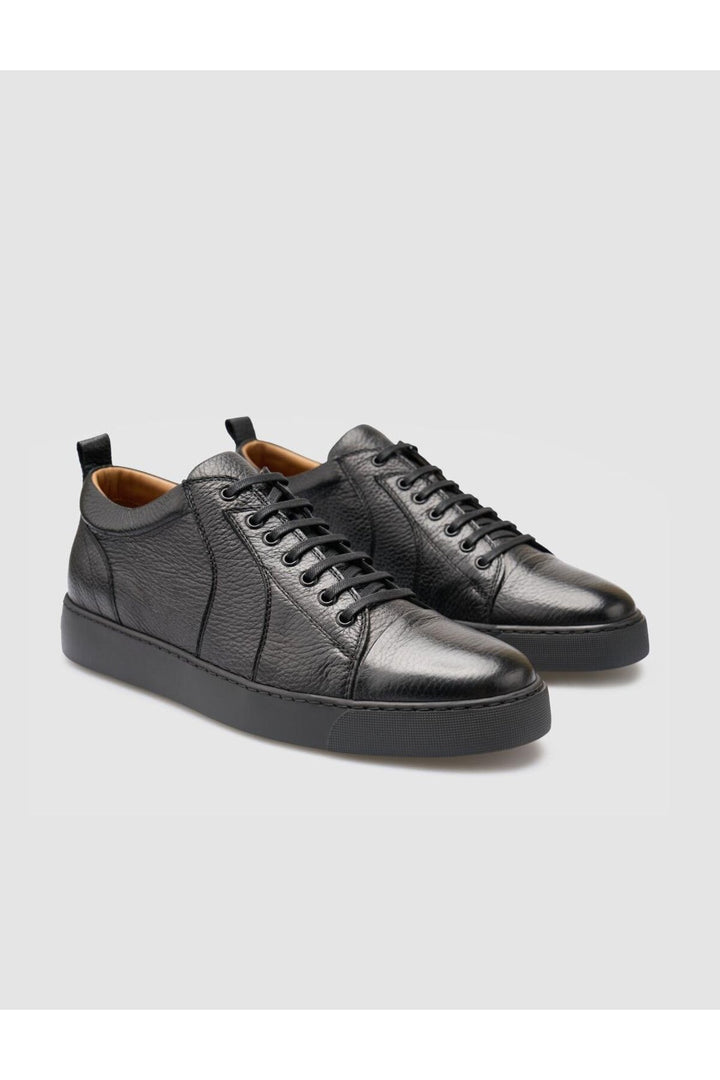 Cabani Shoes %100 Cuir véritable Chaussures de sport pour hommes noires - Noir