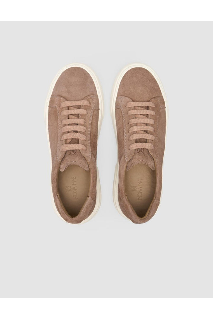 Cabani Shoes %100 Cuir véritable Crème Baskets Femme - Crème