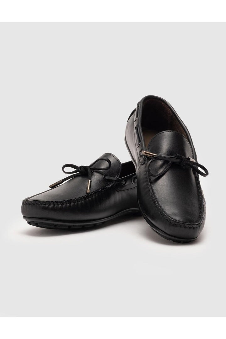 Cabani Shoes Doublure en cuir véritable noir pour homme mocassins - Noir