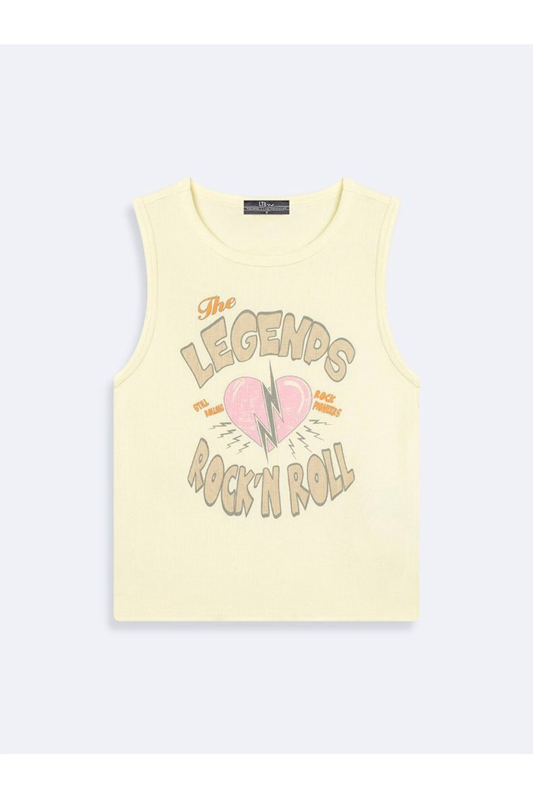 LTB Singlet jaune à bras zéro imprimé graphique