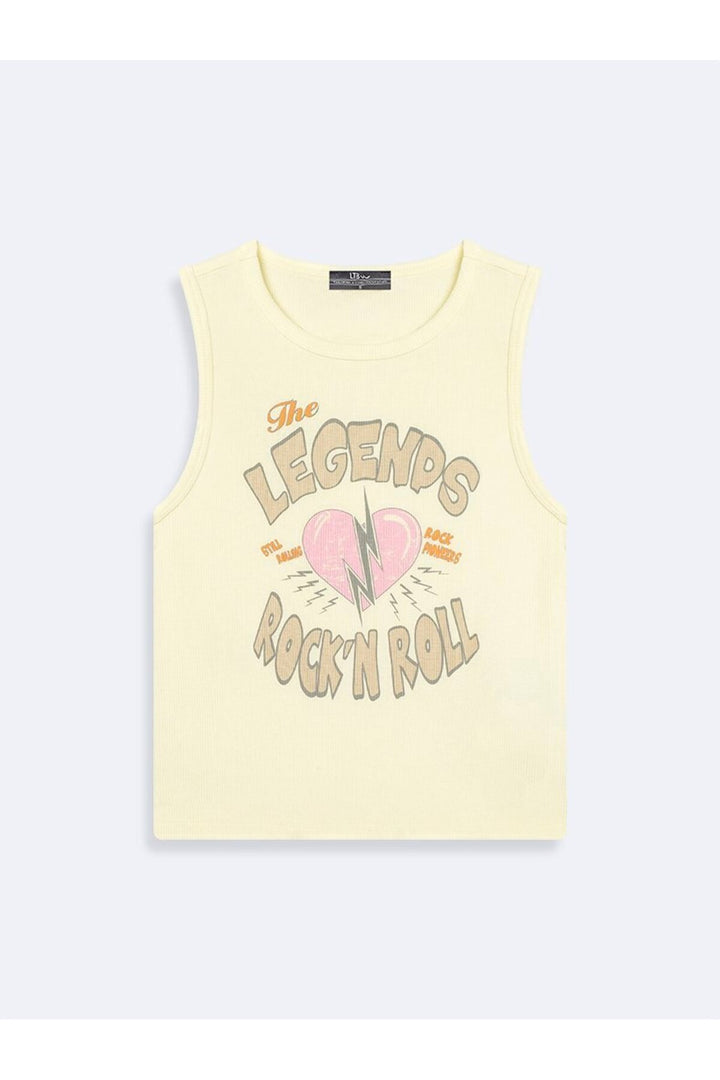 LTB Singlet jaune à bras zéro imprimé graphique