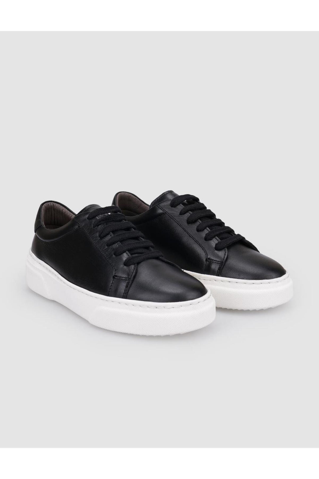 Cabani Shoes Chaussures de sport pour femmes en cuir véritable noir à lacets 100% - Noir