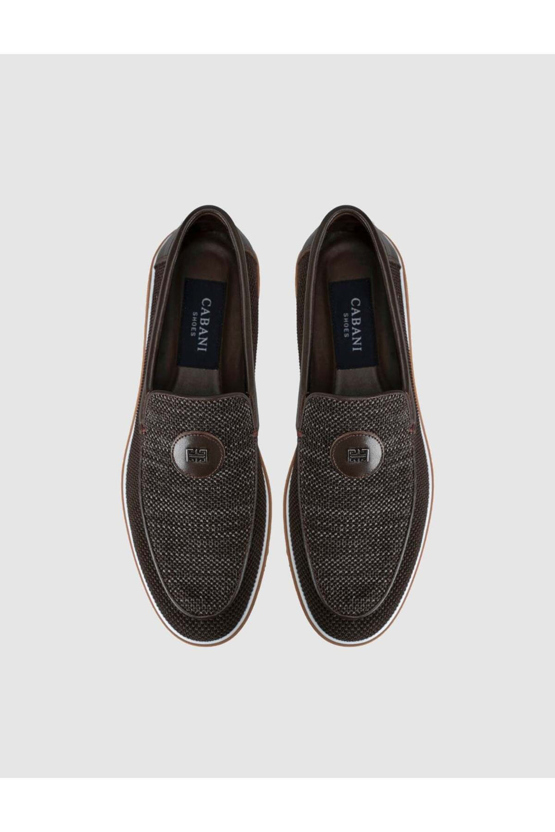 Cabani Shoes Chaussures pour hommes en tricot loafer marron - Marron