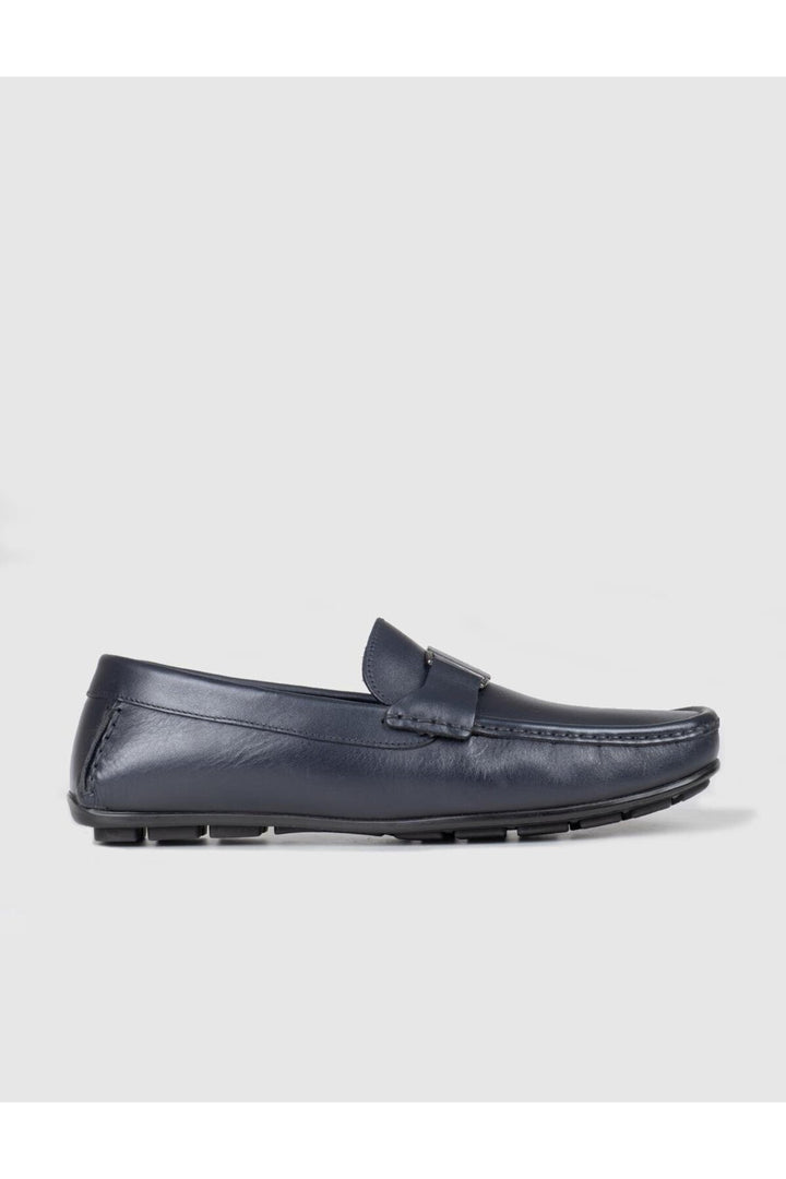 Cabani Shoes Chaussures de sport pour hommes en cuir véritable bleu marine - Bleu marine