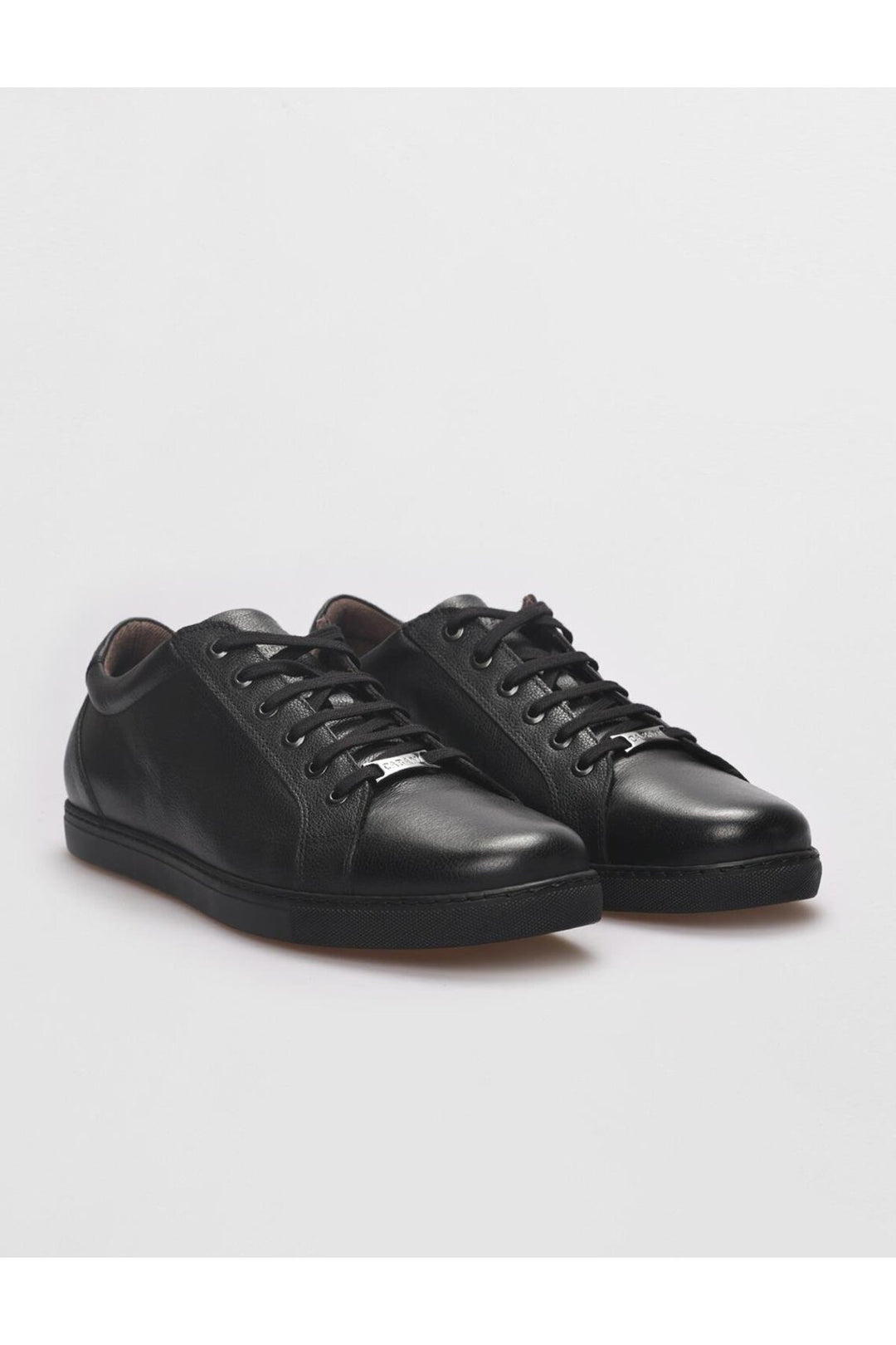 Cabani Shoes Chaussures de sport pour hommes en cuir véritable noires à lacets - Noir