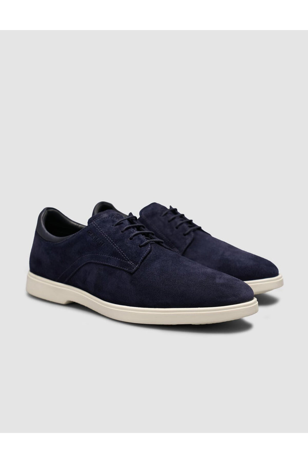 Cabani Shoes Bleu marine Suédé Texture Cuir Véritable de Veau Chaussures à Lacets pour Homme - Bleu marine
