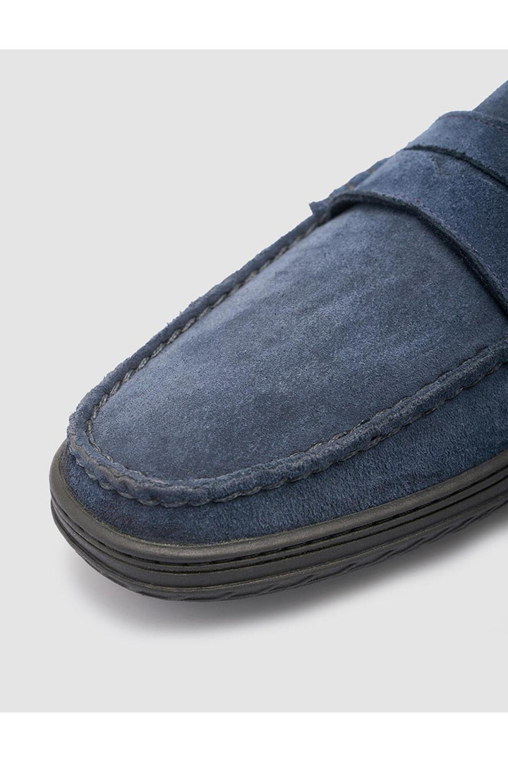 Cabani Shoes %100 Cuir Véritable Bleu marine Suédé Chaussures de Ville pour Homme - Bleu marine