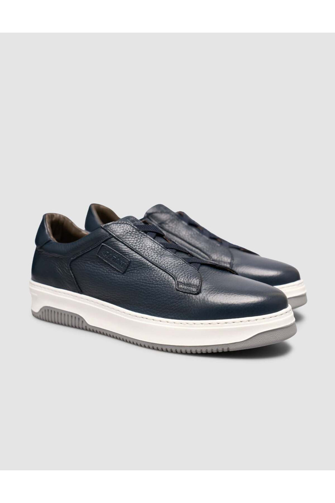 Cabani Shoes Chaussures de sport pour hommes en cuir véritable bleu marine à lacets. - Bleu marine