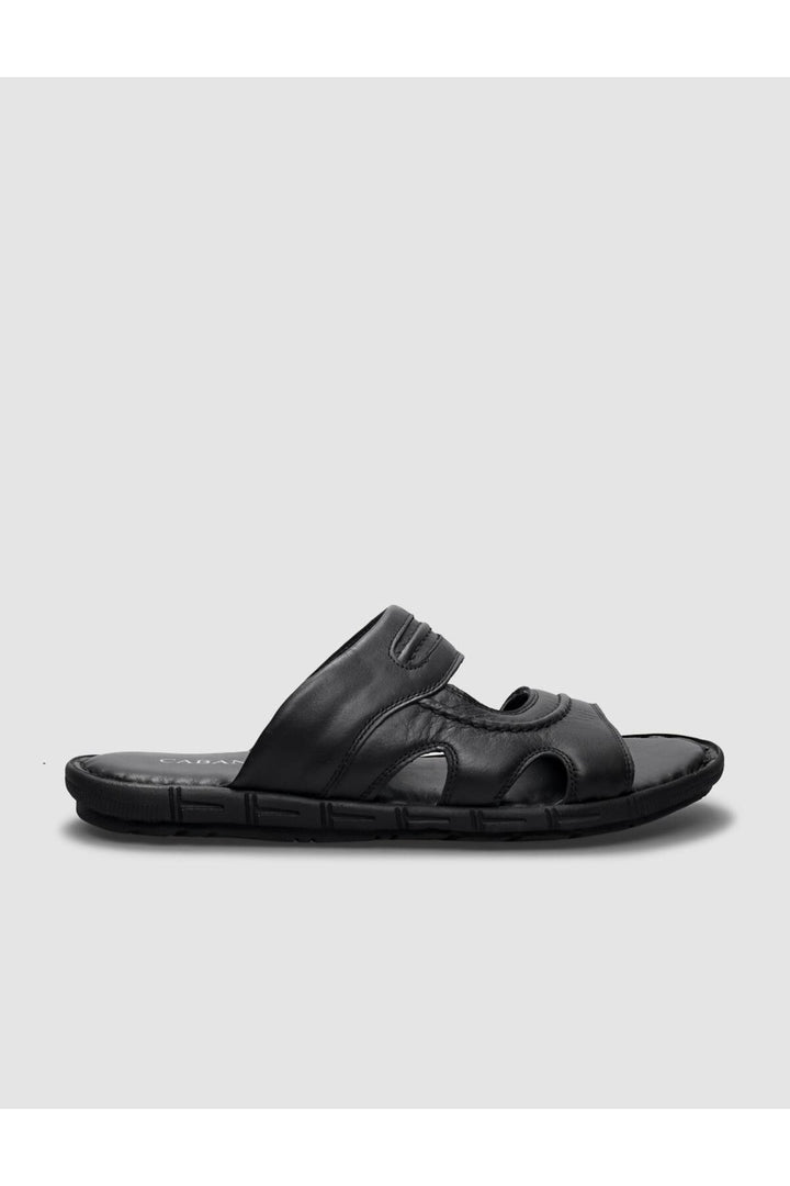Cabani Shoes %100 Cuir Véritable Sandales Quotidiennes Pour Hommes Noires - Multicolore
