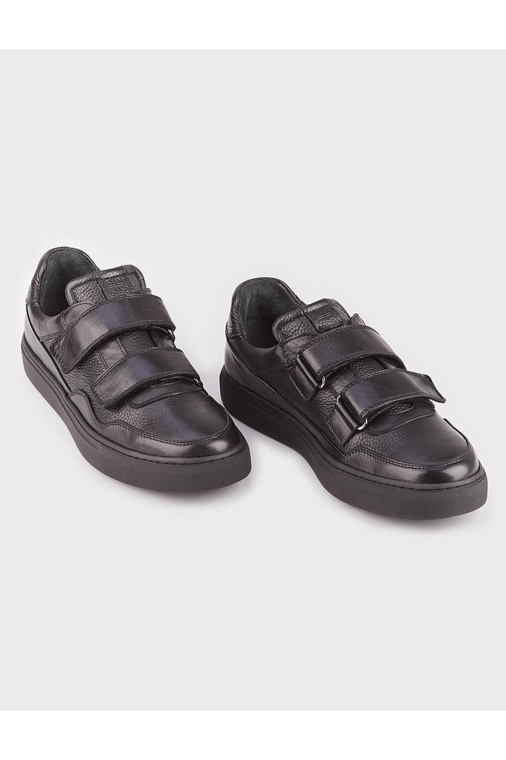 Cabani Shoes Chaussures de sport pour hommes en cuir véritable noires - Noir