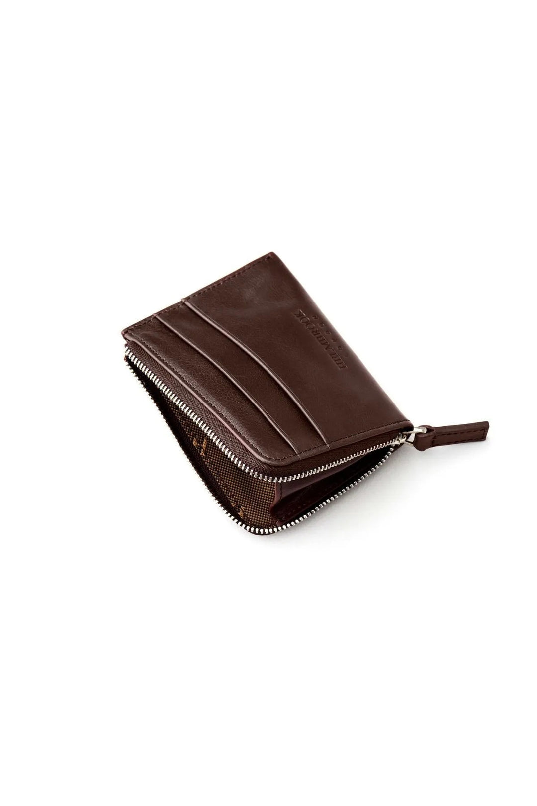 helmbrook Porte-cartes à fermeture à glissière en cuir véritable pour homme RFID protégé Seward Coffee