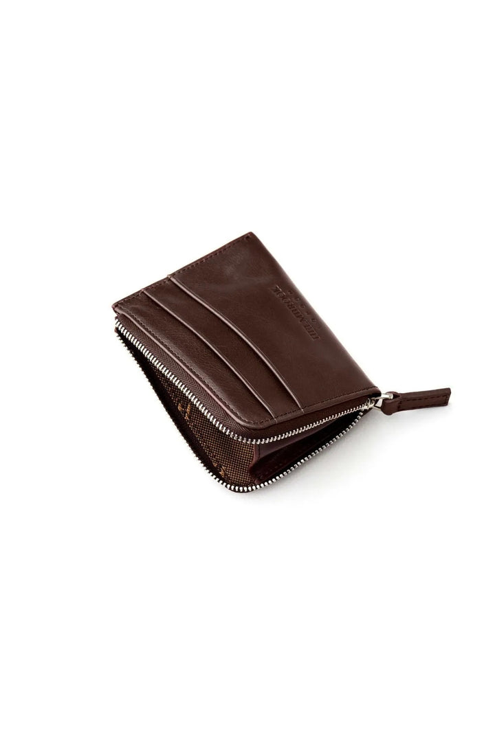 helmbrook Porte-cartes à fermeture à glissière en cuir véritable pour homme RFID protégé Seward Coffee