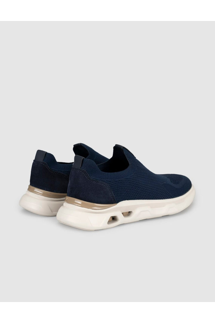 Cabani Shoes Baskets pour hommes bleu marine à semelle épaisse - Bleu marine