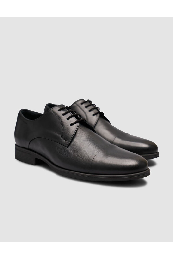 Cabani Shoes Chaussures classiques à lacets en cuir véritable de veau noir - Multicolore